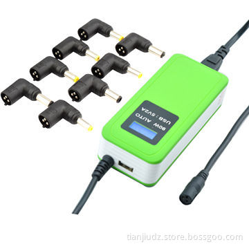 Auto 90W Universal Voltage Adapter with LCD Display and 5V 2A USB Port